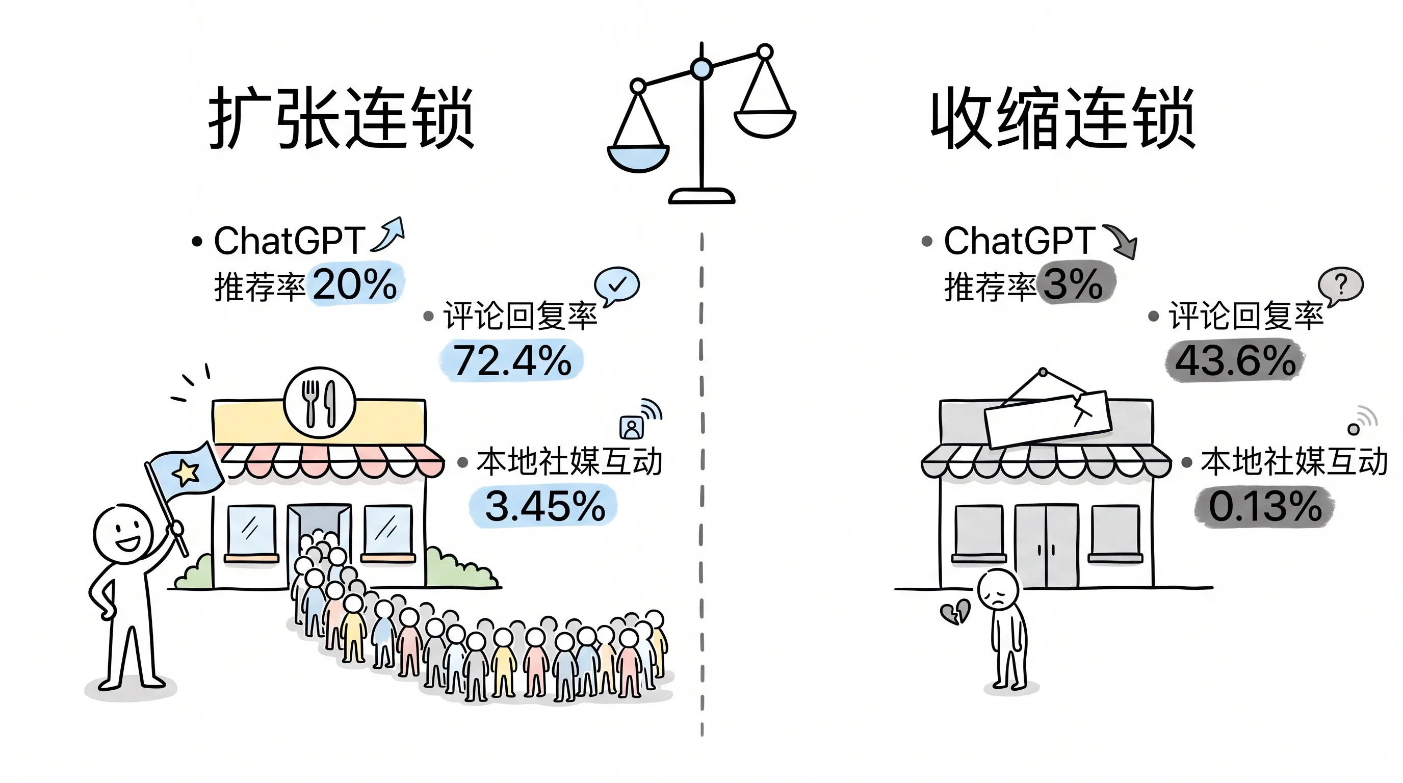 扩张与收缩连锁餐厅 AI 推荐对比