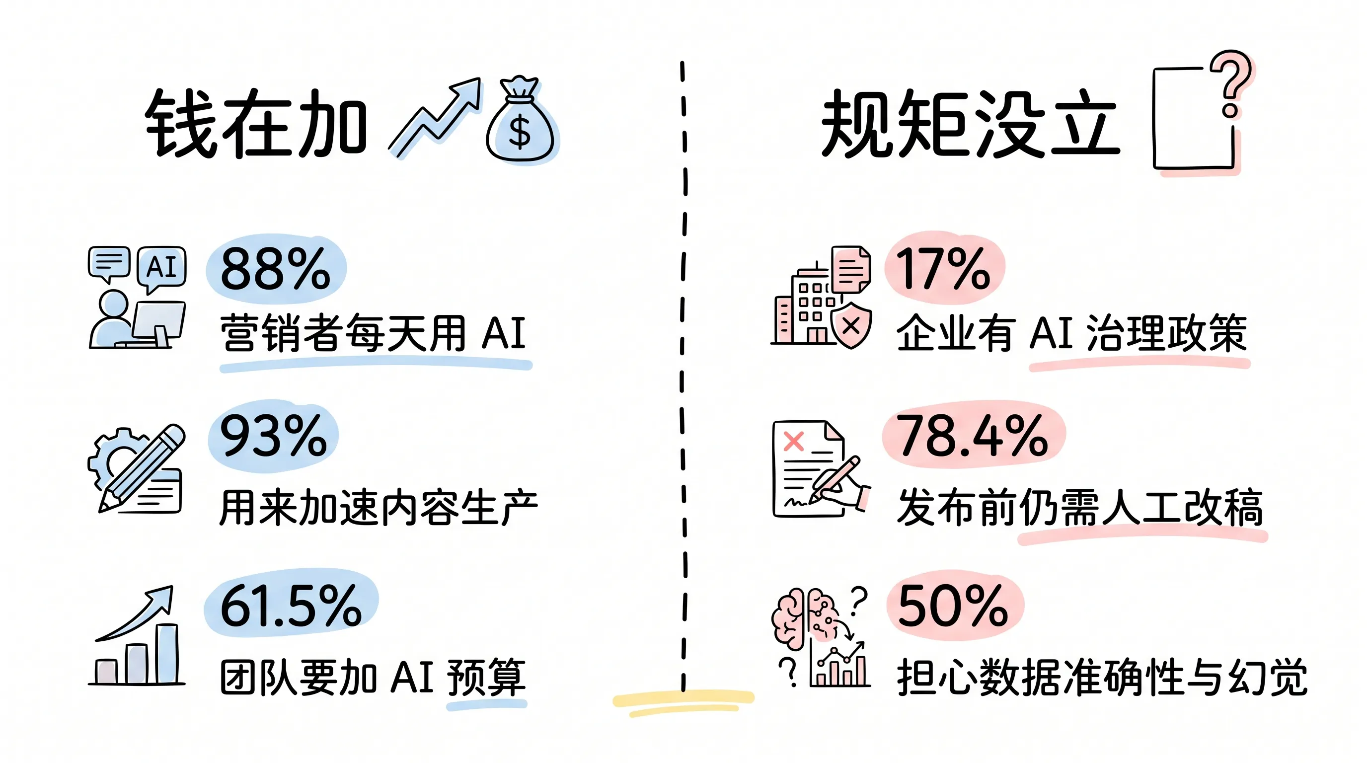 AI 采用率与治理政策对比