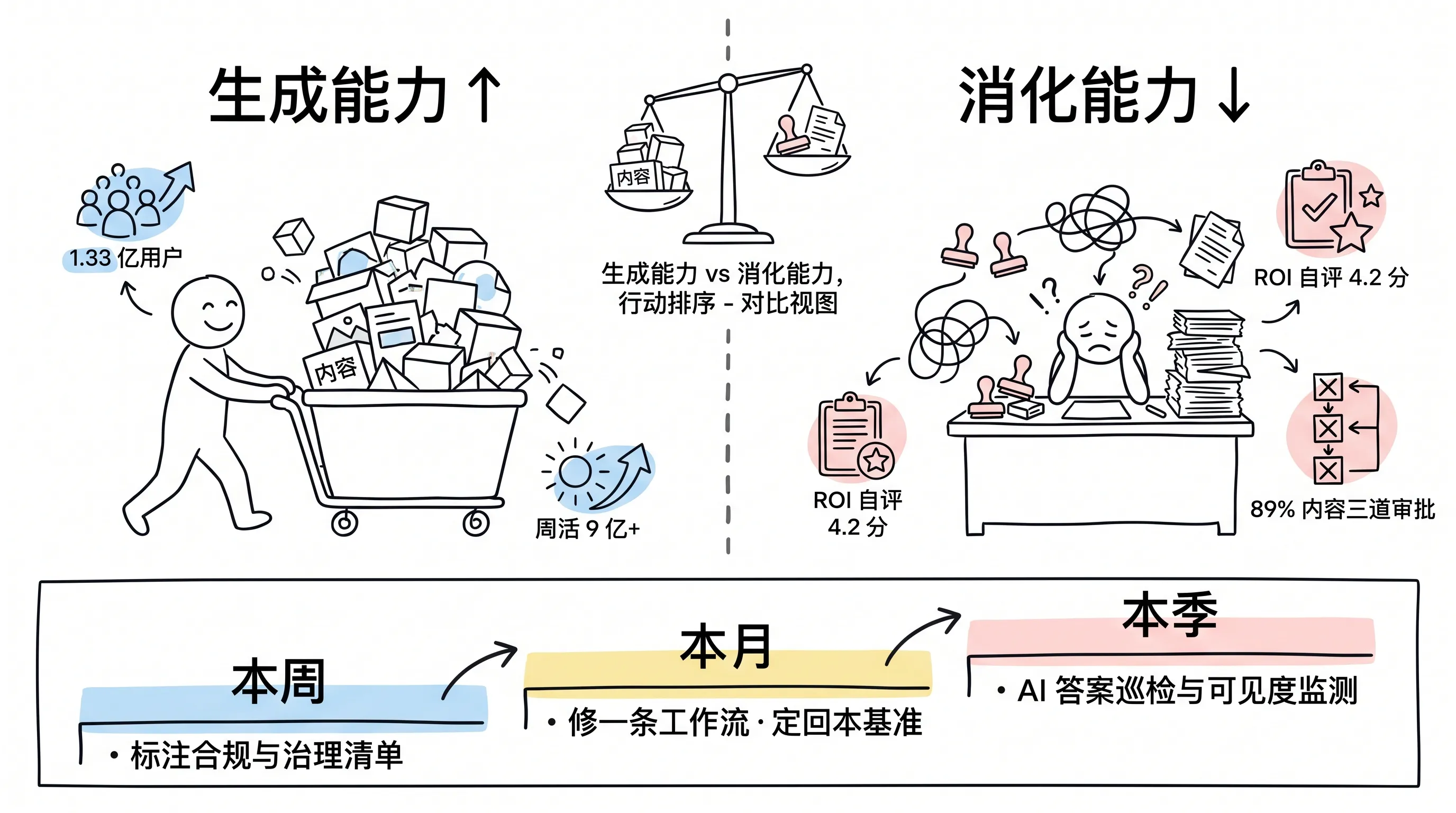 生成能力与消化能力的错配及本周本月本季行动排序