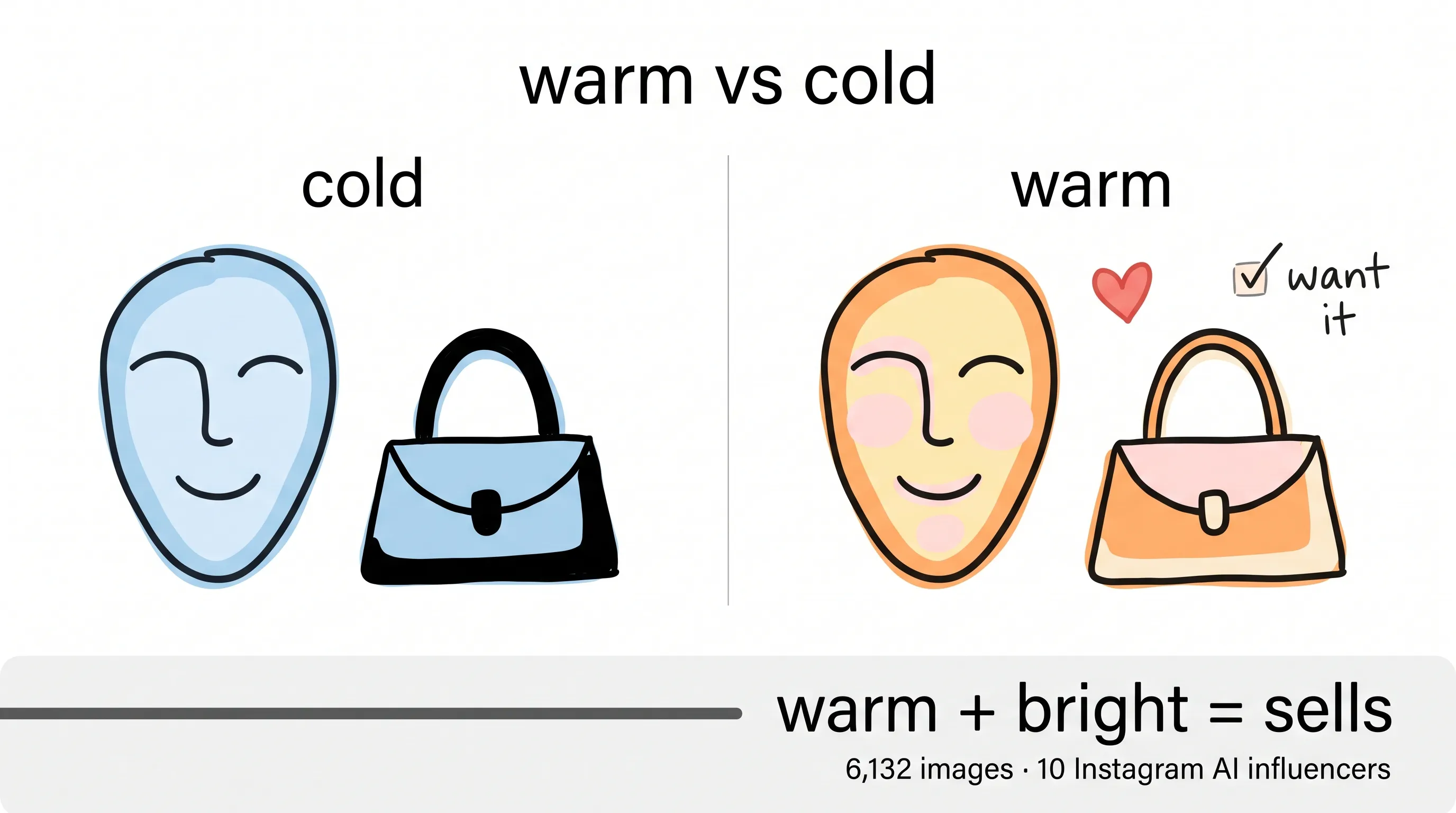 Warm vs cold AI influencer background color impact