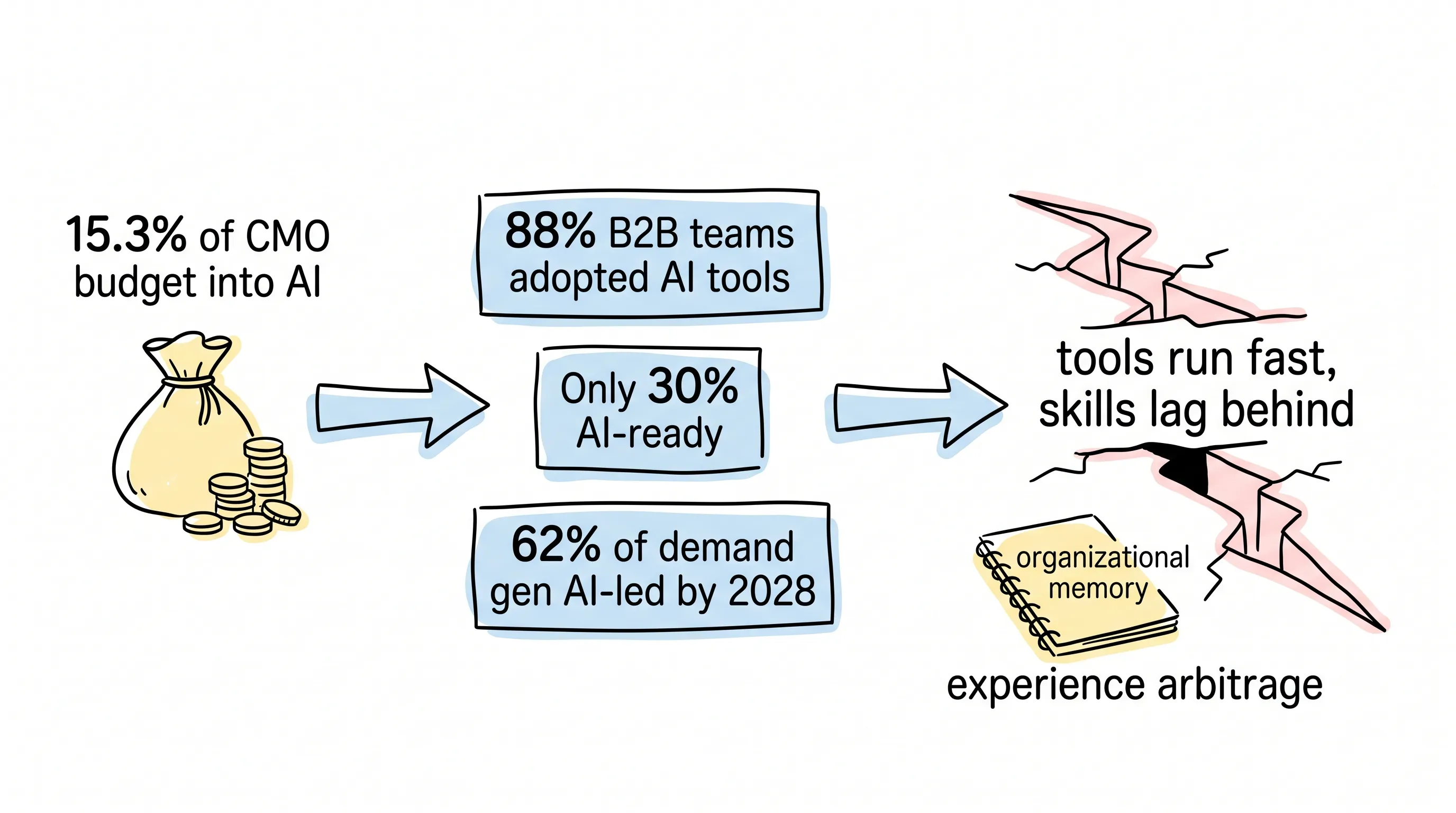 The adoption-readiness gap: tools run fast, skills lag behind