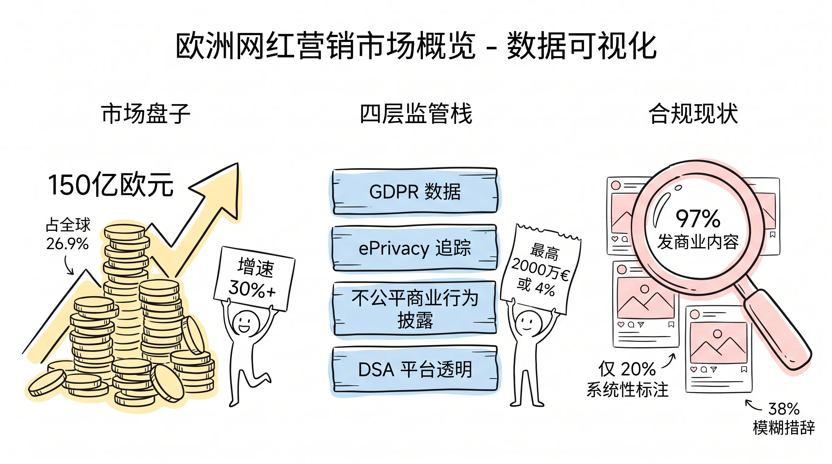 欧洲网红营销市场概览:150亿欧元盘子、四层监管栈与合规现状