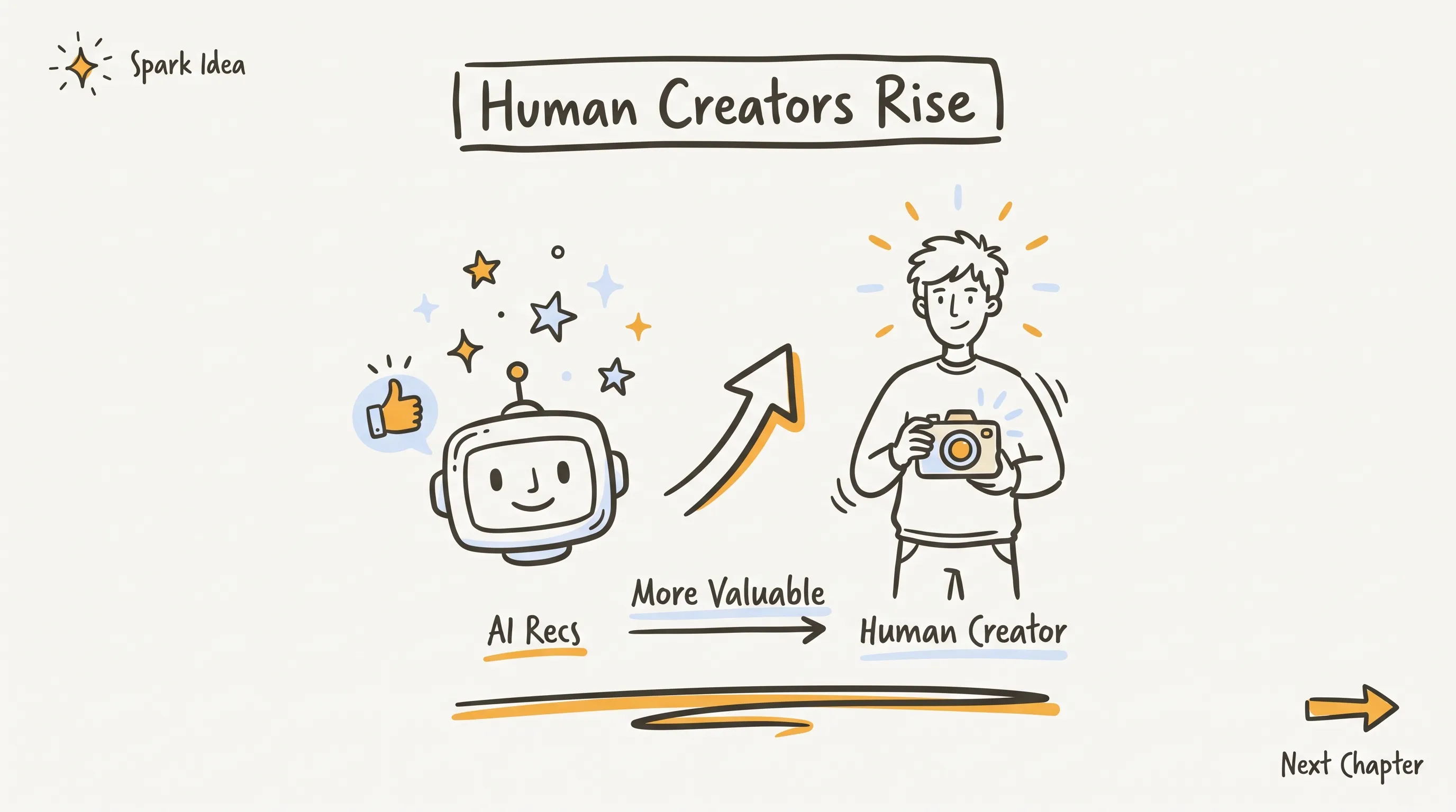Cover: human creators rise as AI recommendations grow