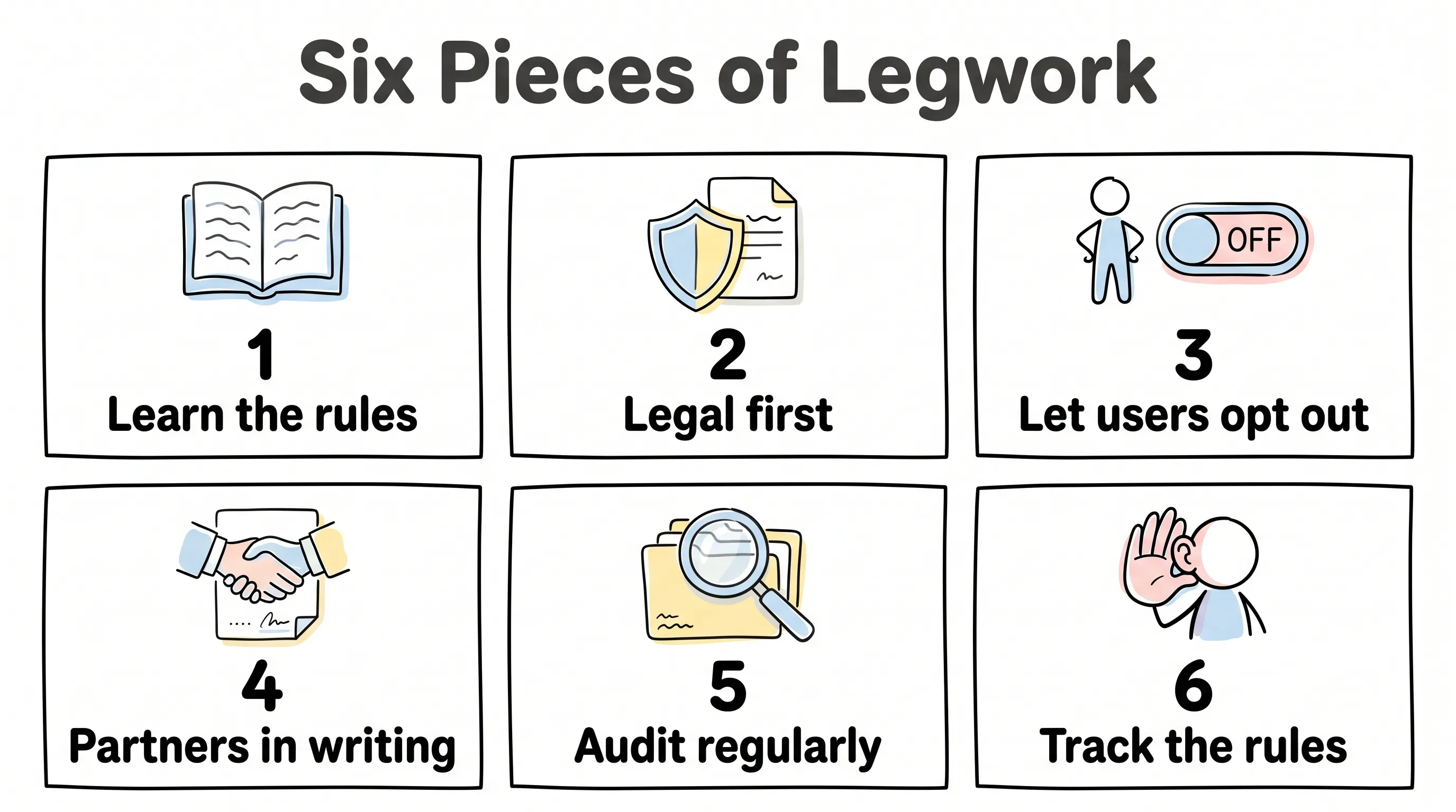 Six pieces of unglamorous compliance legwork, from learning the rules to tracking them